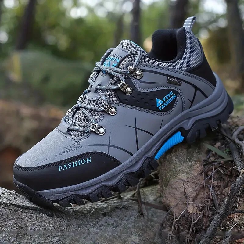 (image for) TENGOO Outdoor Hiking Shoes PU Soft Trekking Waterproof Lace-up Mountaineering Travel Walking Sneaker